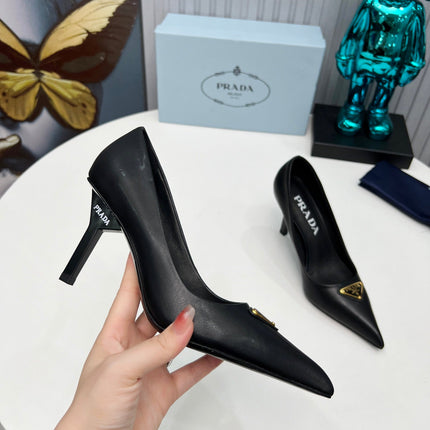 HIGH-HEEL PUMPS IN BLACK SHEEPSKIN