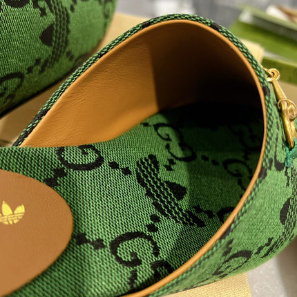 GG & ADIDAS MULE HORSEBIT BUCKLE DARK GREEN CANVAS