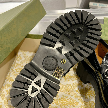 GG LOAFER WITH HORSEBIT GLOSSY BLACK CALFSKIN