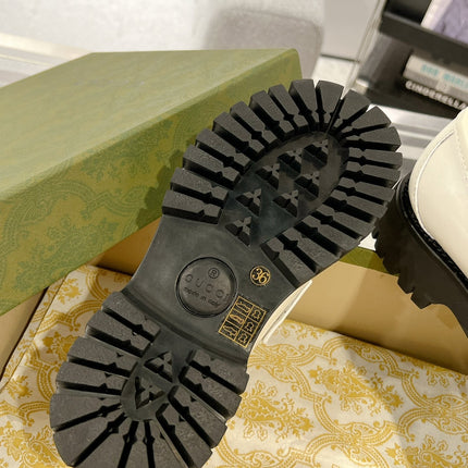 GG LOAFER WITH HORSEBIT WHITE CALFSKIN