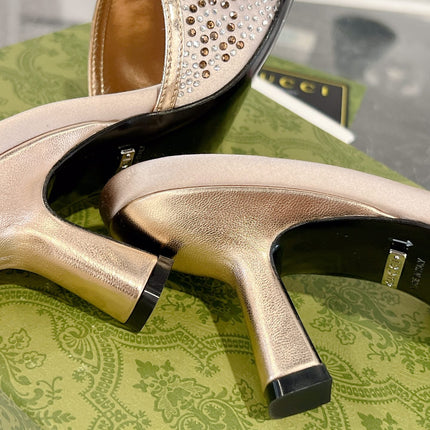 GG CRYSTALS HIGH SANDAL CREAM CANVAS