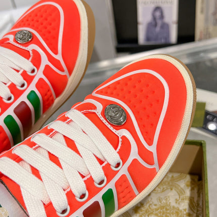 SNEAKER IN ROSE RED MIX COLORFUL CALFSKIN