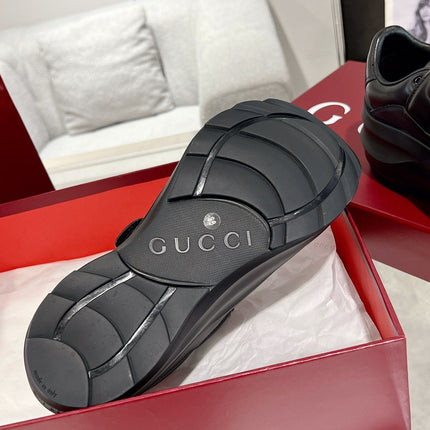 GG WAVE SNEAKER IN BLACK CALFSKIN