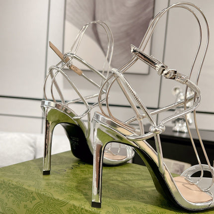 GG 105 STRAPPY SANDAL SILVER CALFSKIN