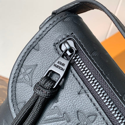 LV 25S PULSE WEARABLE WALLET 22 IN BLACK MONOGRAM SHADOW EMBOSSED CALFSKIN