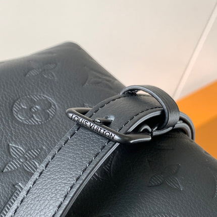 LV 25S PULSE WEARABLE WALLET 22 IN BLACK MONOGRAM SHADOW EMBOSSED CALFSKIN