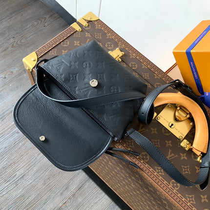 LV 25S PULSE WEARABLE WALLET 22 IN BLACK MONOGRAM SHADOW EMBOSSED CALFSKIN