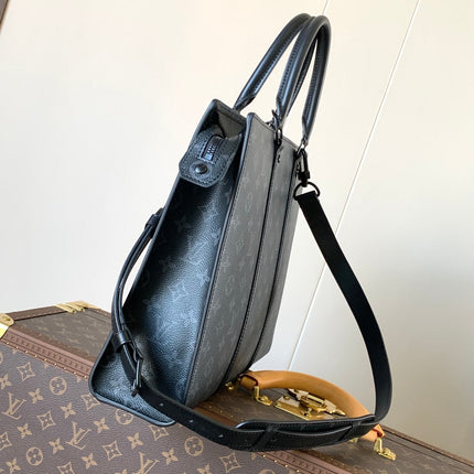 LV 25S SAC PLAT BAG 39 IN BLACK MONOGRAM ECLIPSE CANVAS