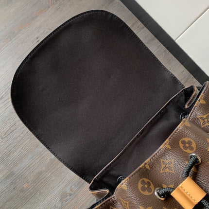 LV 25S CHRISTOPHER BACKPACK 44 IN BROWN AND BLACK CANVAS MONOGRAM