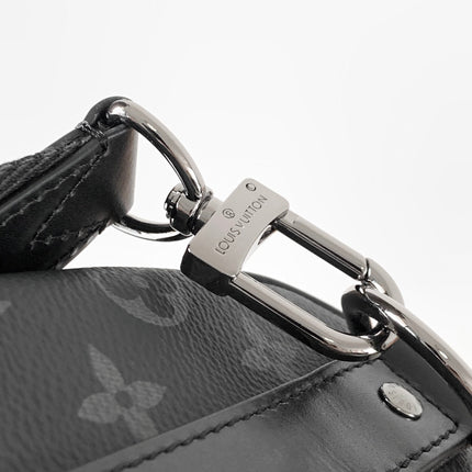 LV 25S KEEPALL 25 WITH SHOULDER STRAP IN BLACK AQUA COATED MONOGRAM ECLIPSE CANVAS AND CALFSKIN