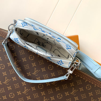 LV 25S NIL BAG 25 IN LIGHT BLUE MONOGRAM CANVAS AND CALFSKIN SILVER HARDWARE