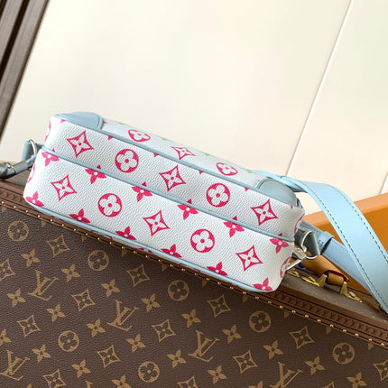 LV 25S NIL BAG 25 IN LIGHT BLUE MONOGRAM CANVAS AND CALFSKIN SILVER HARDWARE