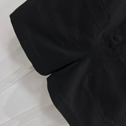 GUCCI SHORT SLEEVE NOTCHED COLLAR ROMPER 268515