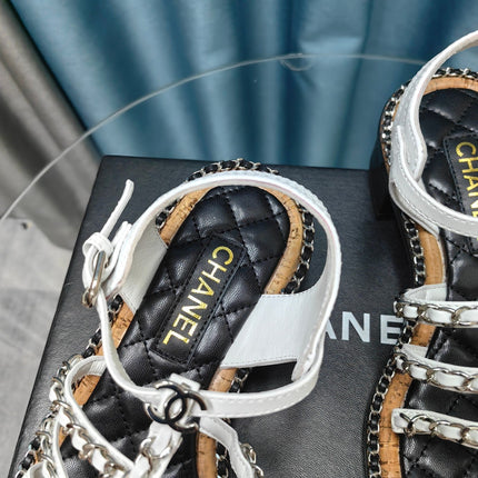 HIGH SANDALS WITH THREE STRAPS IN WHITE CALFSKIN