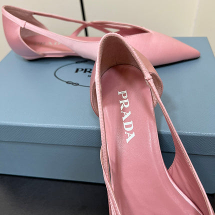 CUT-OUT BALLERINAS IN BABY PINK SATIN