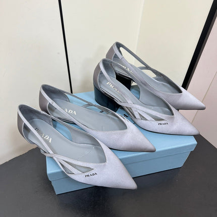 CUT-OUT BALLERINAS IN WARM GRAY SATIN