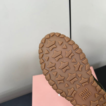 TYRE SNEAKERS IN DARK GREEN TECHNICAL FABRIC AND SUEDE WITH STICKER