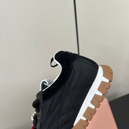 TYRE SNEAKERS IN BLACK TECHNICAL FABRIC AND SUEDE WITH STICKER