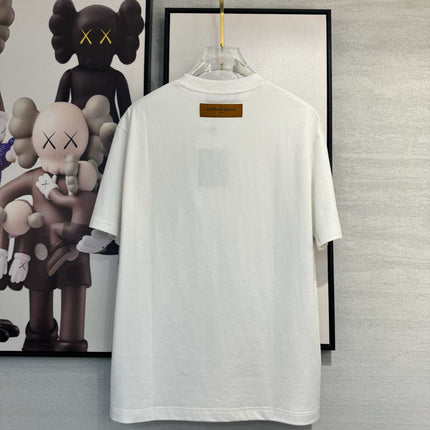 LV WHITE COTTON T-SHIRT GREEN LOGO 238914