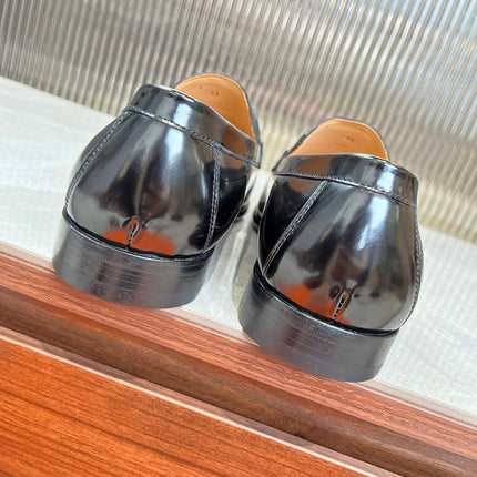 HM SILVER BUCKLE LOAFER BLACK CALFSKIN
