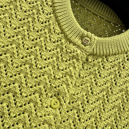 GUCCI CLASSIC KNIT CARDIGAN IN BUTTER YELLOW 267475