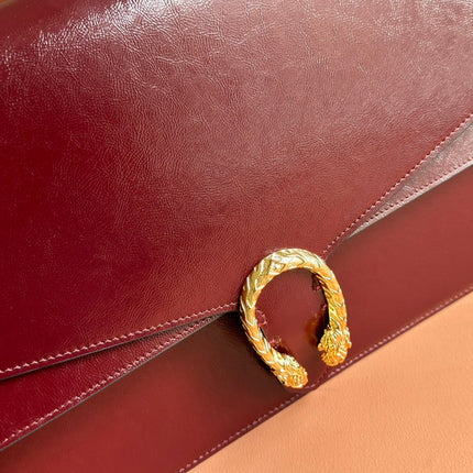 DIONYSUS LAGRE SHOULDER BAG 42 IN ROSSO ANCORA RED GG GLOSSY LAMBSKIN