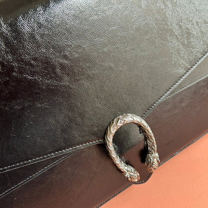 DIONYSUS LAGRE SHOULDER BAG 42 IN BLACK GG GLOSSY LAMBSKIN