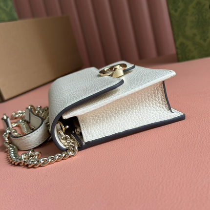 INTERLOCKING WOC 20 IN WHITE GRAINY CALFSKIN GOLD HARDWARE