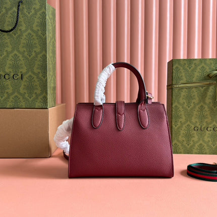 SMALL JACKIE TOTE 24 IN BURGUNDY LAMBSKIN