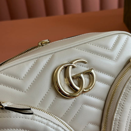 MARMONT SMALL SHOULDER BAG 24 IN WHITE CALFSKIN GOLD HARDWARE