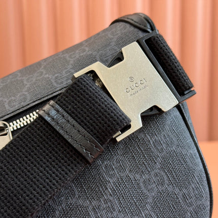 OPHIDIA BELT BAG 28 IN DARK GREY GG CALFSKIN