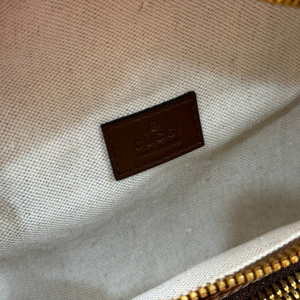 OPHIDIA BELT BAG 28 IN BROWN AND BEIGE GG CALFSKIN