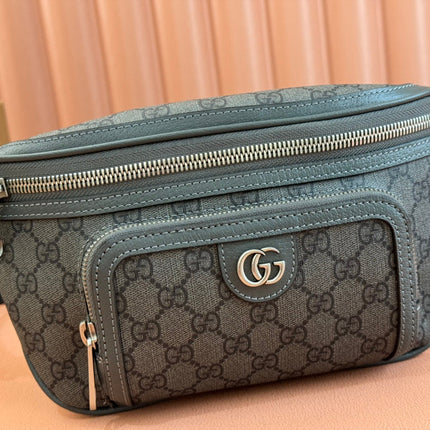 OPHIDIA BELT BAG 26 IN GREY GG CALFSKIN