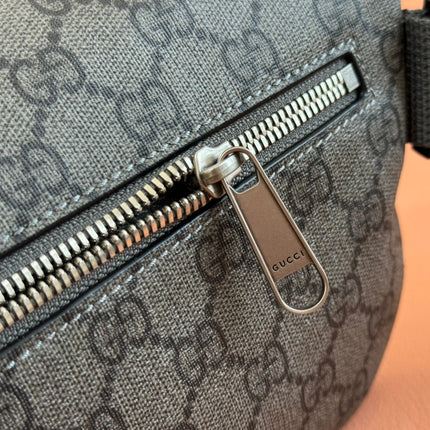 OPHIDIA BELT BAG 26 IN GREY GG CALFSKIN