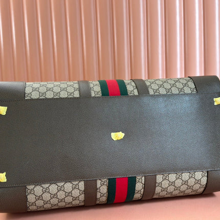 SAVOY LARGE DUFFLE BAG 50 IN BEIGE AND EBONY GG SUPREME CANVAS