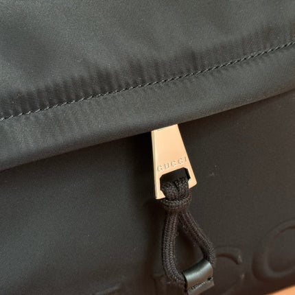 WEB STRIPE-STRAP TOTE BAG 45 IN BLACK CANVAS