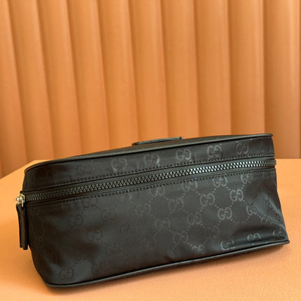 NYLON LINE BODY BAG 27 IN BLACK GG CANVAS