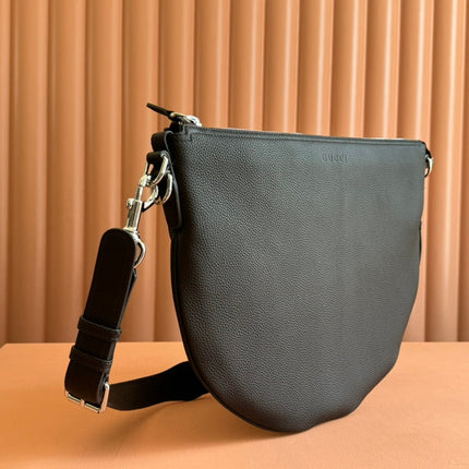 BODY SHOULDER BAG 40 IN DARK BROWN CALFSKIN SILVER HARDWARE