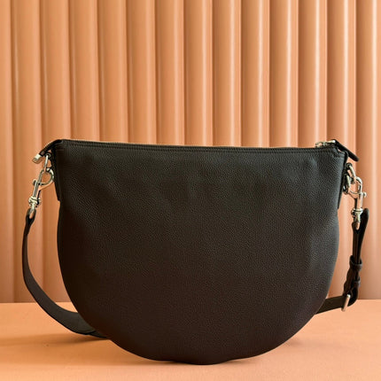 BODY SHOULDER BAG 40 IN DARK BROWN CALFSKIN SILVER HARDWARE