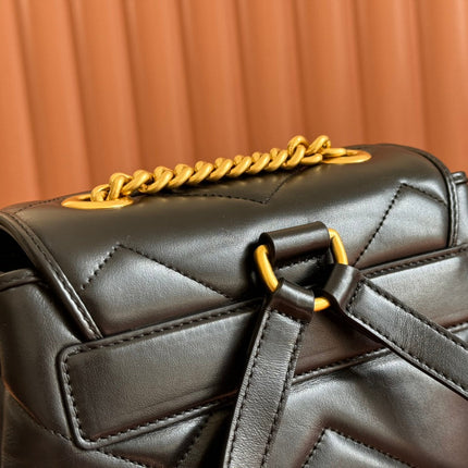 MARMONT BACKPACK 20 IN BLACK CALFSKIN GOLD HARDWARE