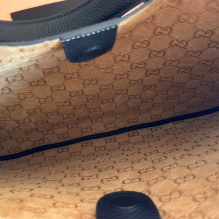 B LARGE SHOULDER BAG 49 IN BLACK SMOOTH LAMBSKIN