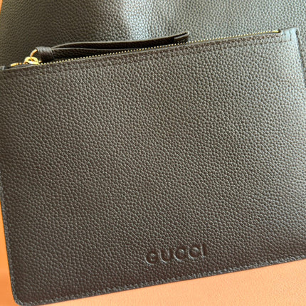 B LARGE SHOULDER BAG 49 IN BLACK SMOOTH LAMBSKIN