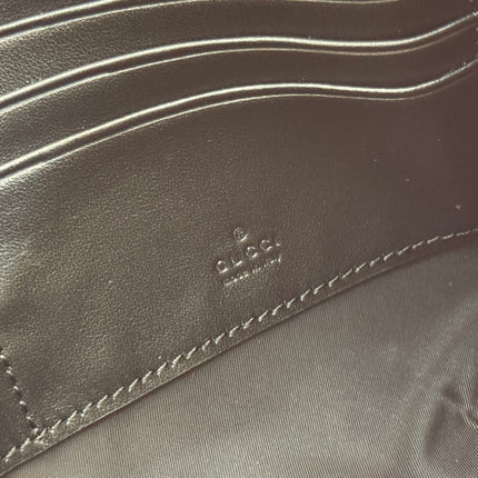 RUBBER EFFECT SMALL WALLET ON CHAIN 22.5 IN BEIGE AND DARK BROWN GG CALFSKIN