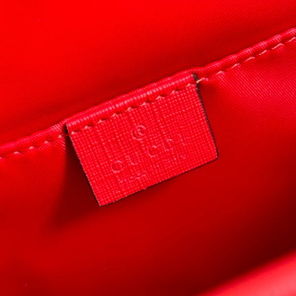 CHILDREN'S PRINTED DOG TOTE BAG 28.5 IN BEIGE AND DARK BROWN GG CANVAS RED TRIM