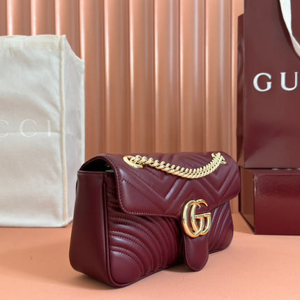 MARMONT MEDIUM SHOUDER BAG 26 IN ROSSO ANCORA RED CALFSKIN