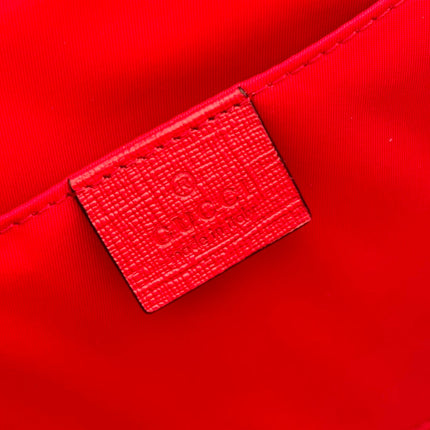 CHILDREN'S PRINTED CAT TOTE BAG 28.5 IN BEIGE AND DARK BROWN GG CANVAS RED TRIM