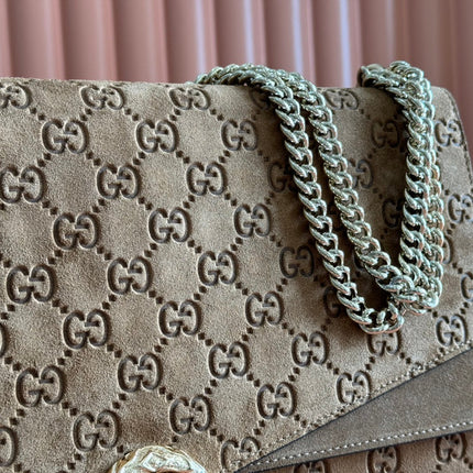 DIONYSUS LAGRE SHOULDER BAG 42 IN BROWN SUEDE