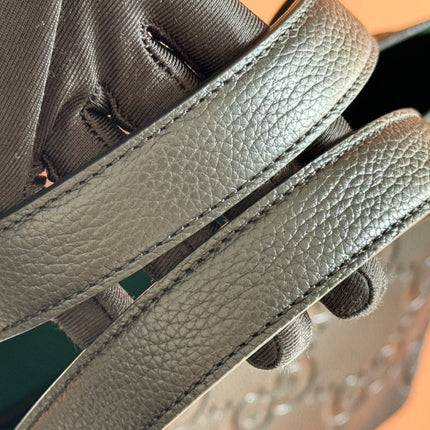 EMBLEM MEDIUM TOTE BAG 30 IN BLACK GG CALFSKIN