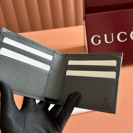 INTERIOR GG BI-FOLD WALLET 11 IN GREY CALFSKIN