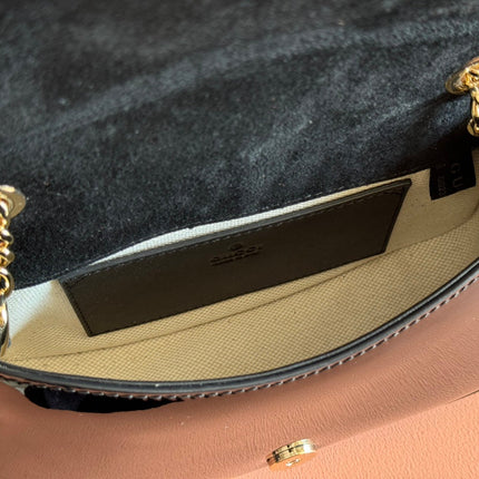 SMALL BLONDIE SHOULDER BAG 21.5 IN BLACK PATENT CALFSKIN